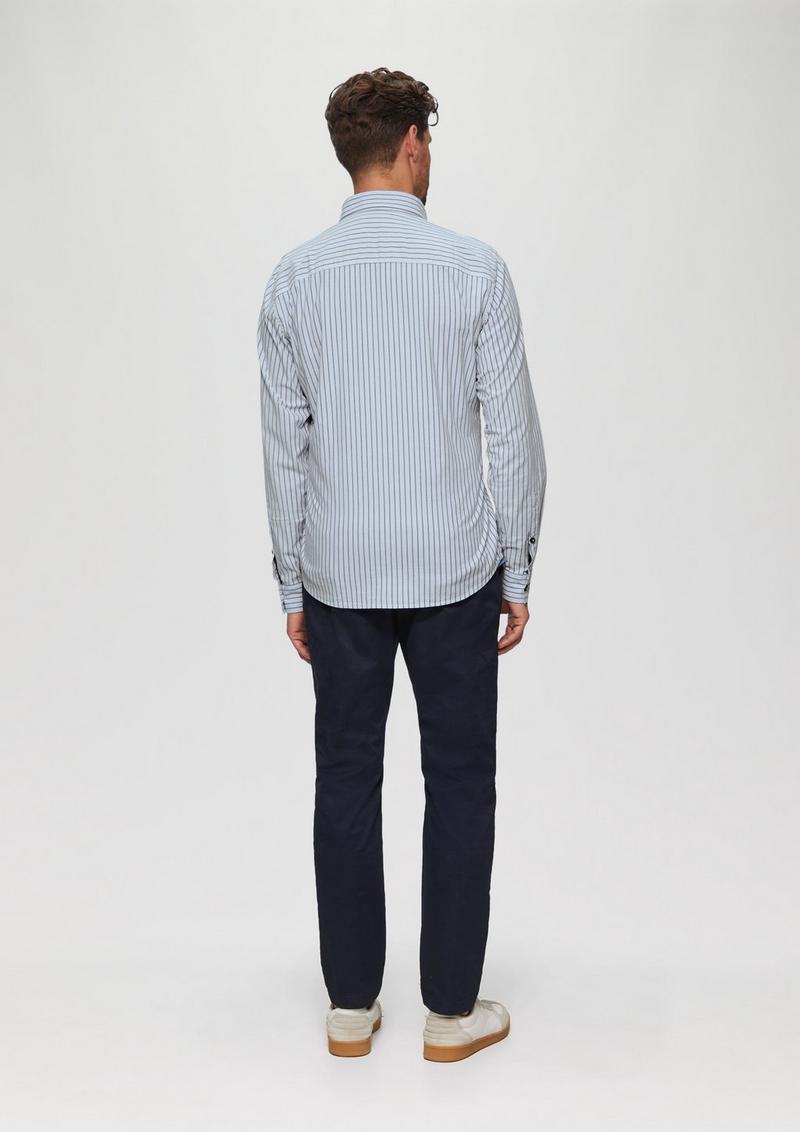 s.Oliver Slim Fit: Hemd aus Baumwollstretch - hellblau