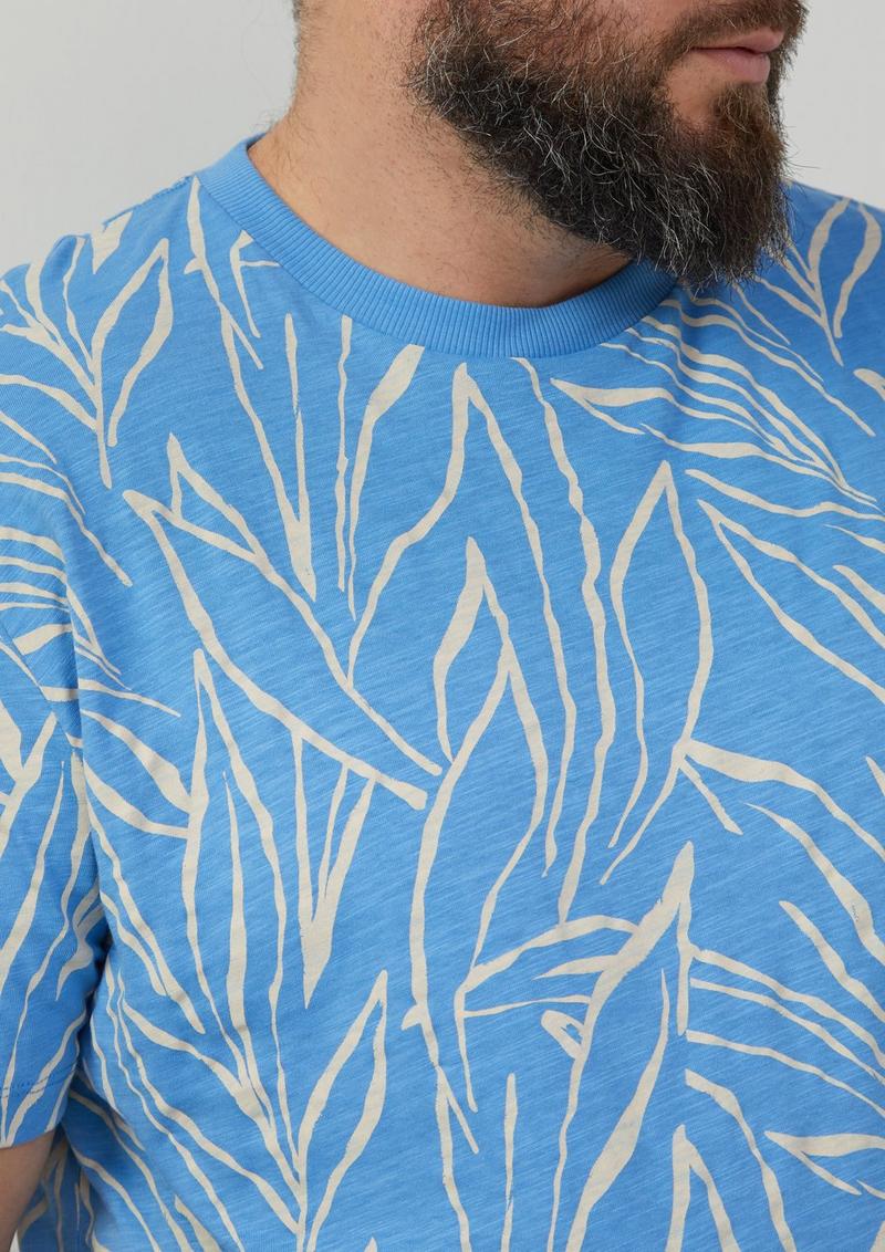 s.Oliver Baumwoll-T-Shirt mit All-over-Print - blau