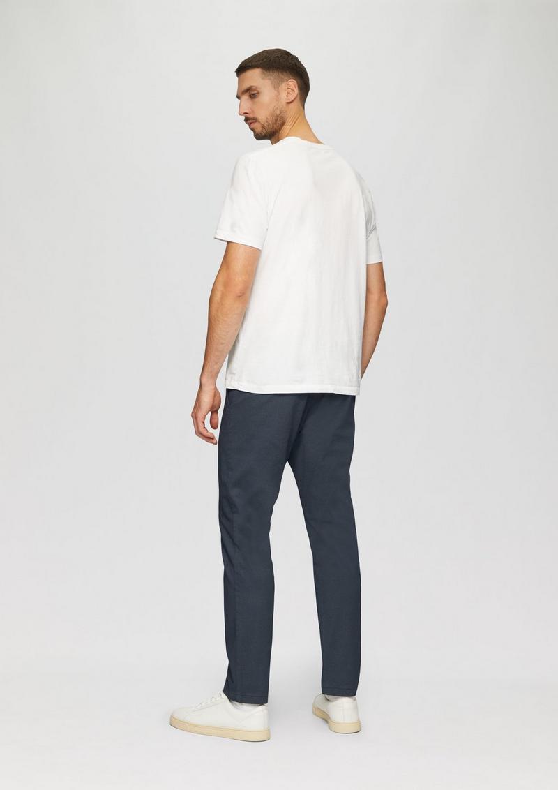 s.Oliver Phoenix: Fein gemusterte Hose mit Straight Leg - navy