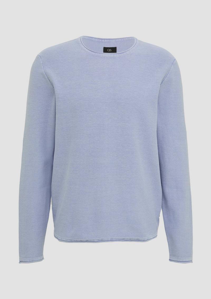 s.Oliver Gewaschener Strickpullover mit Rollkante - himmelblau