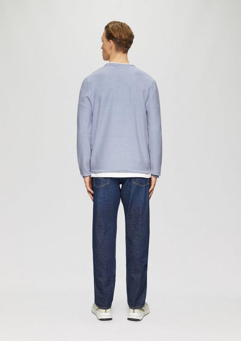 s.Oliver Gewaschener Strickpullover mit Rollkante - himmelblau