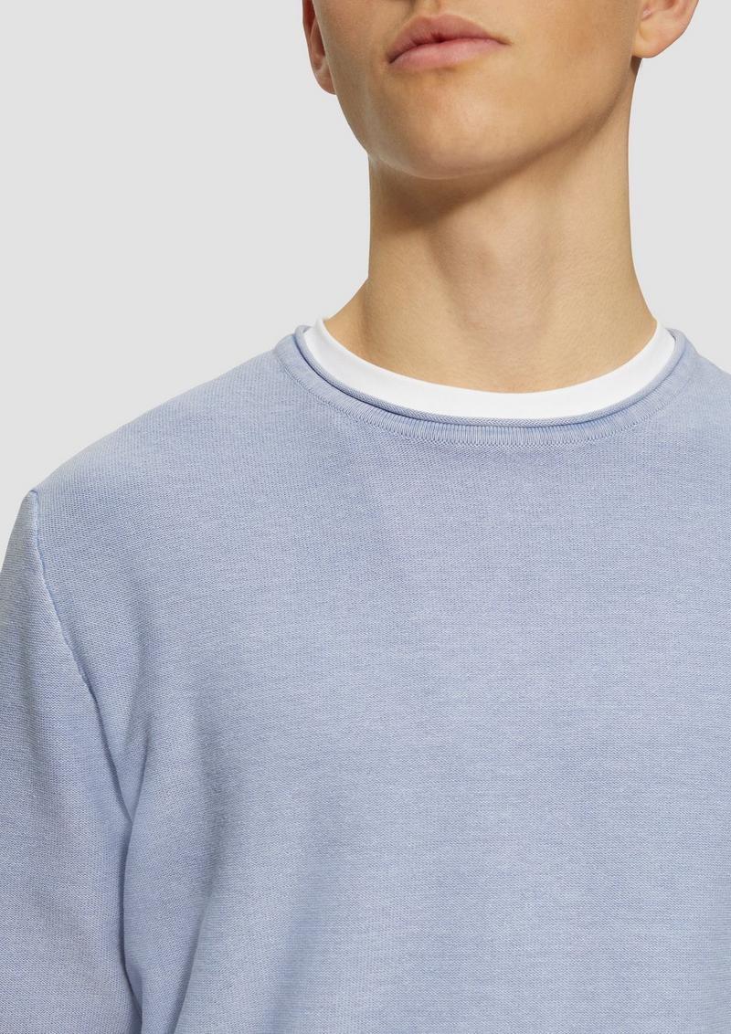 s.Oliver Gewaschener Strickpullover mit Rollkante - himmelblau