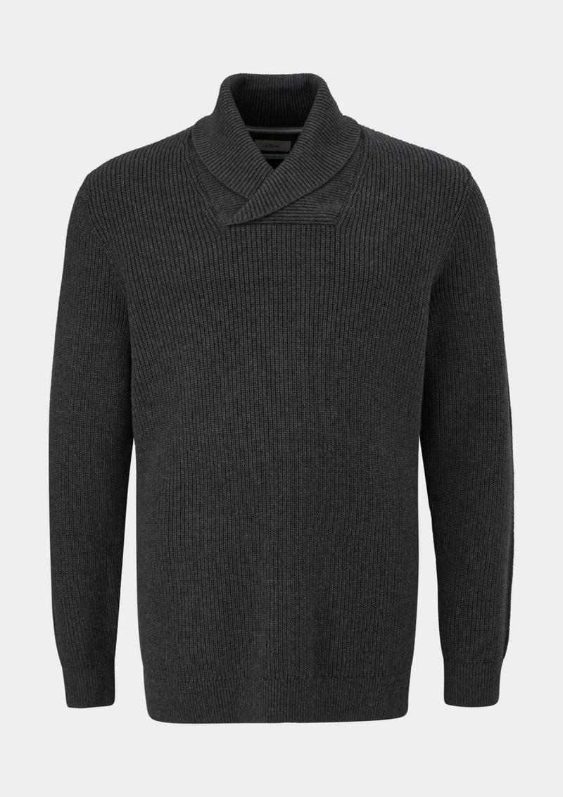 s.Oliver Strickpullover aus Wollmix - dunkelgrau