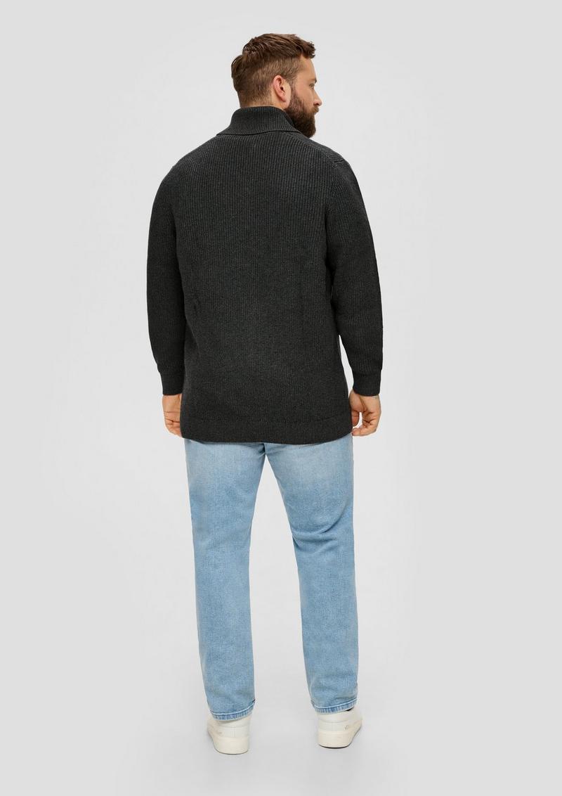 s.Oliver Strickpullover aus Wollmix - dunkelgrau