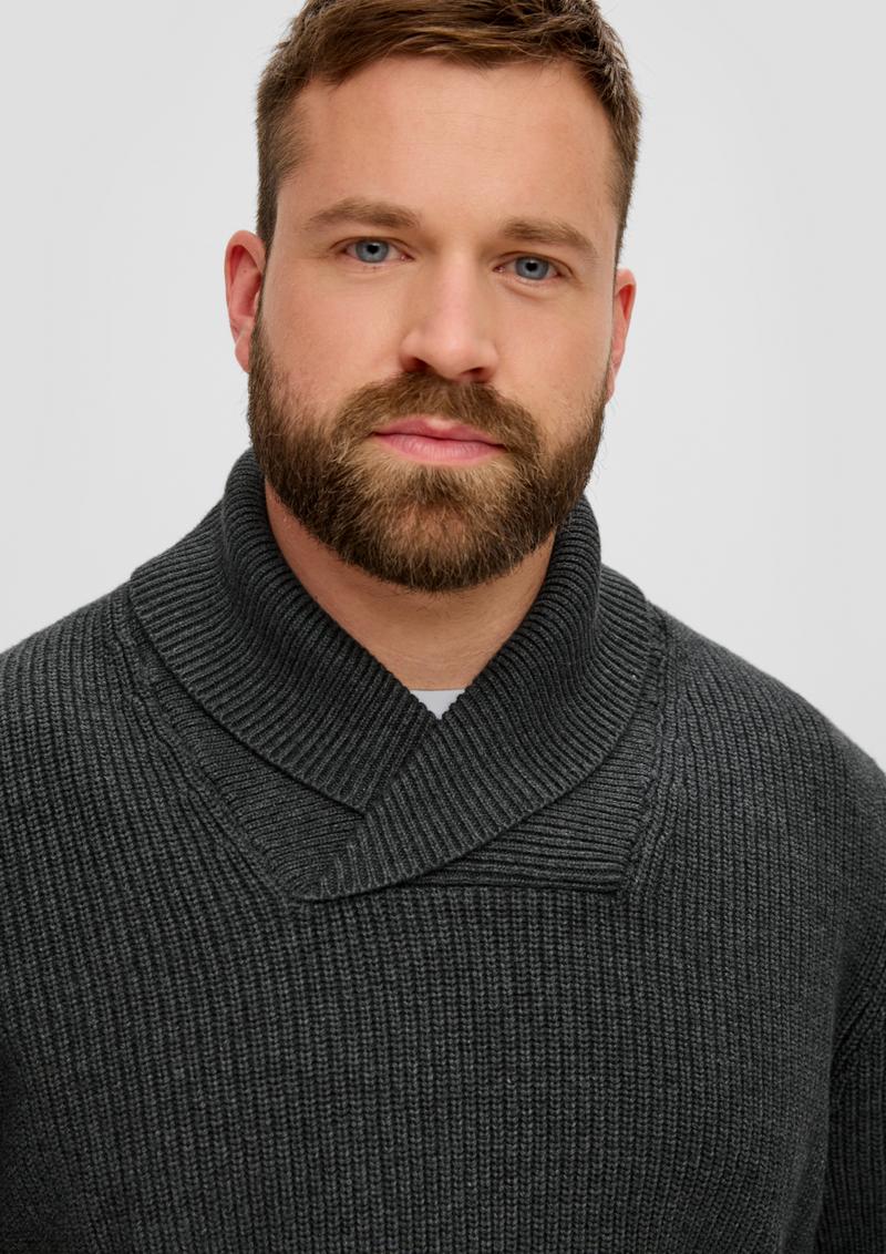s.Oliver Strickpullover aus Wollmix - dunkelgrau