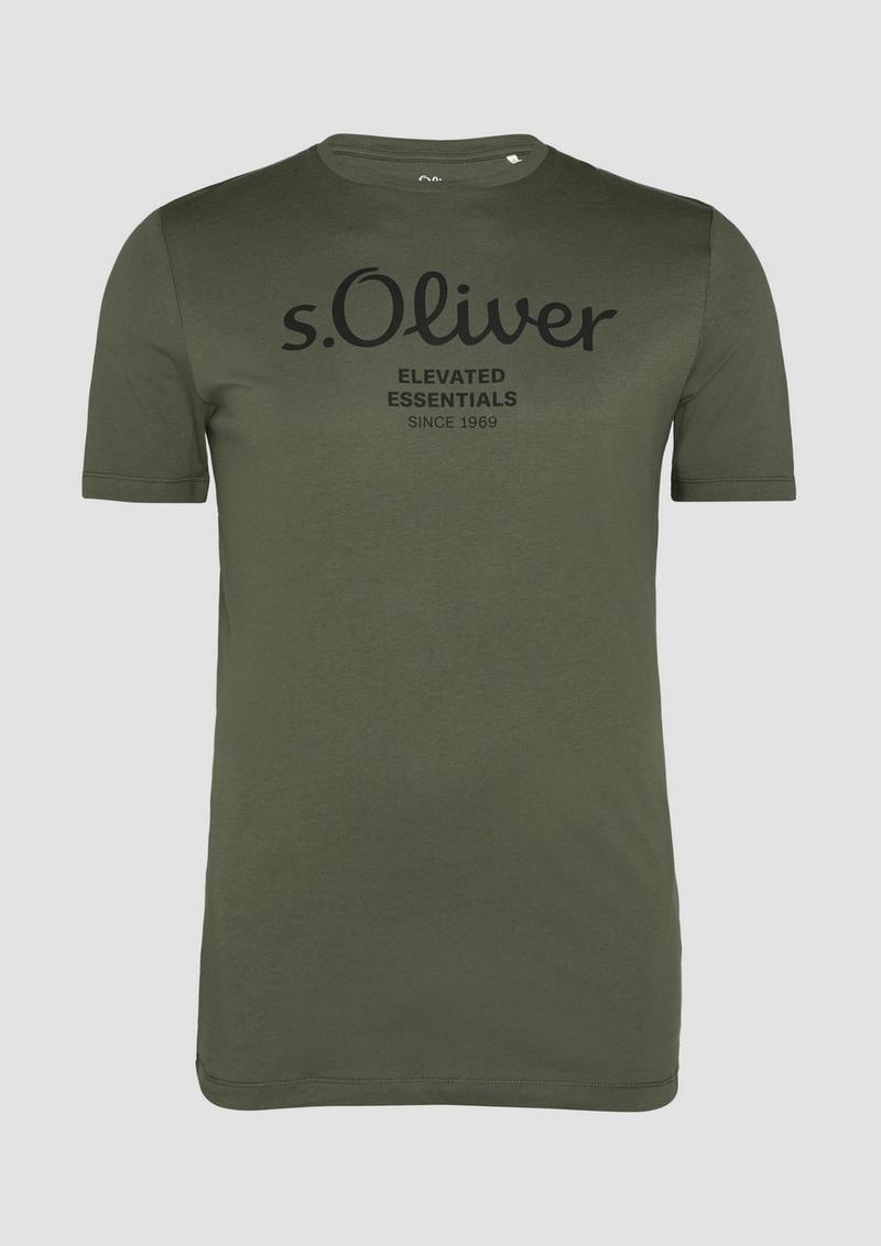 s.Oliver T-Shirt mit Logo-Print - olivgrün