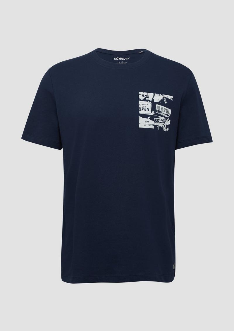 s.Oliver T-Shirt mit Artwork - tiefblau