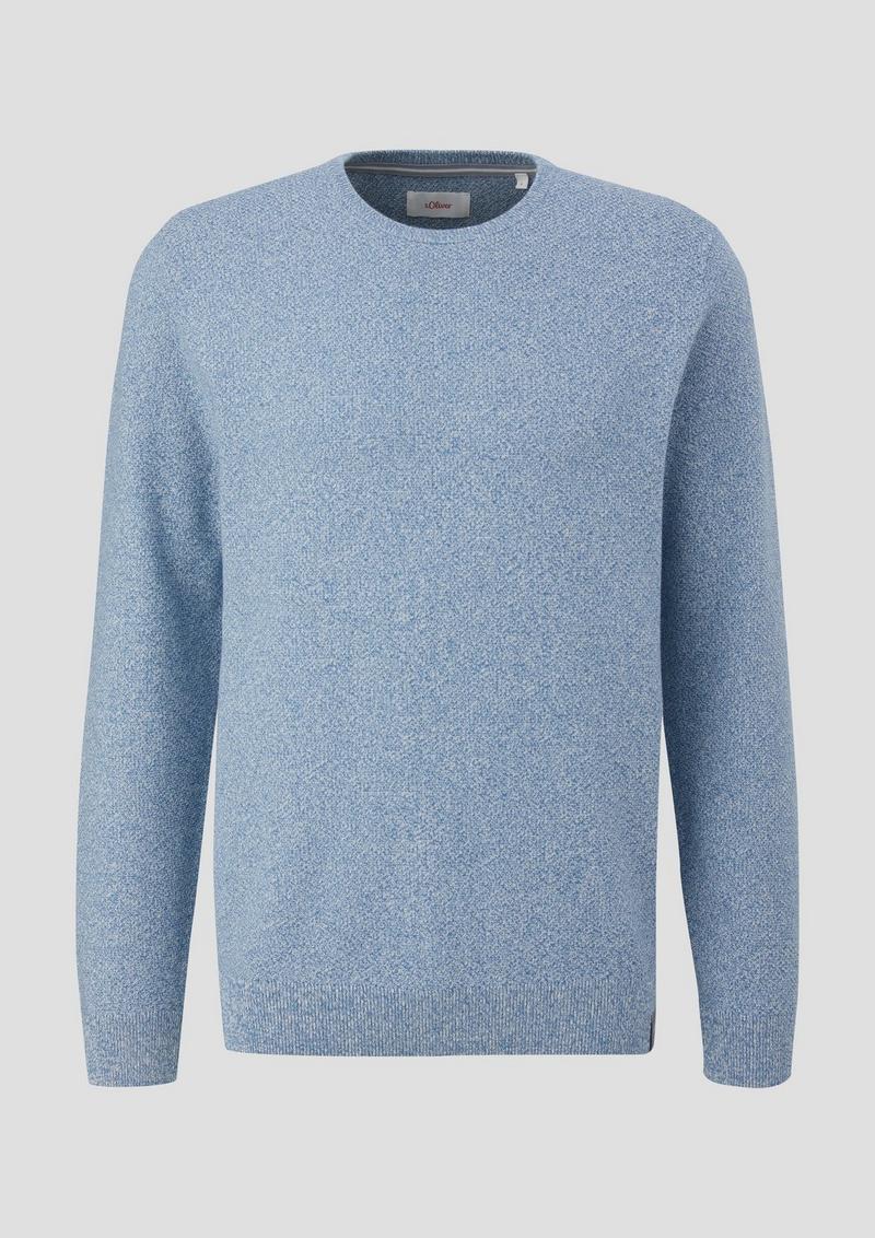 s.Oliver Feinstrickpullover mit Crew Neck - hellblau