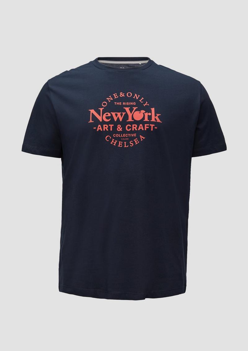 s.Oliver T-Shirt mit Print - navy