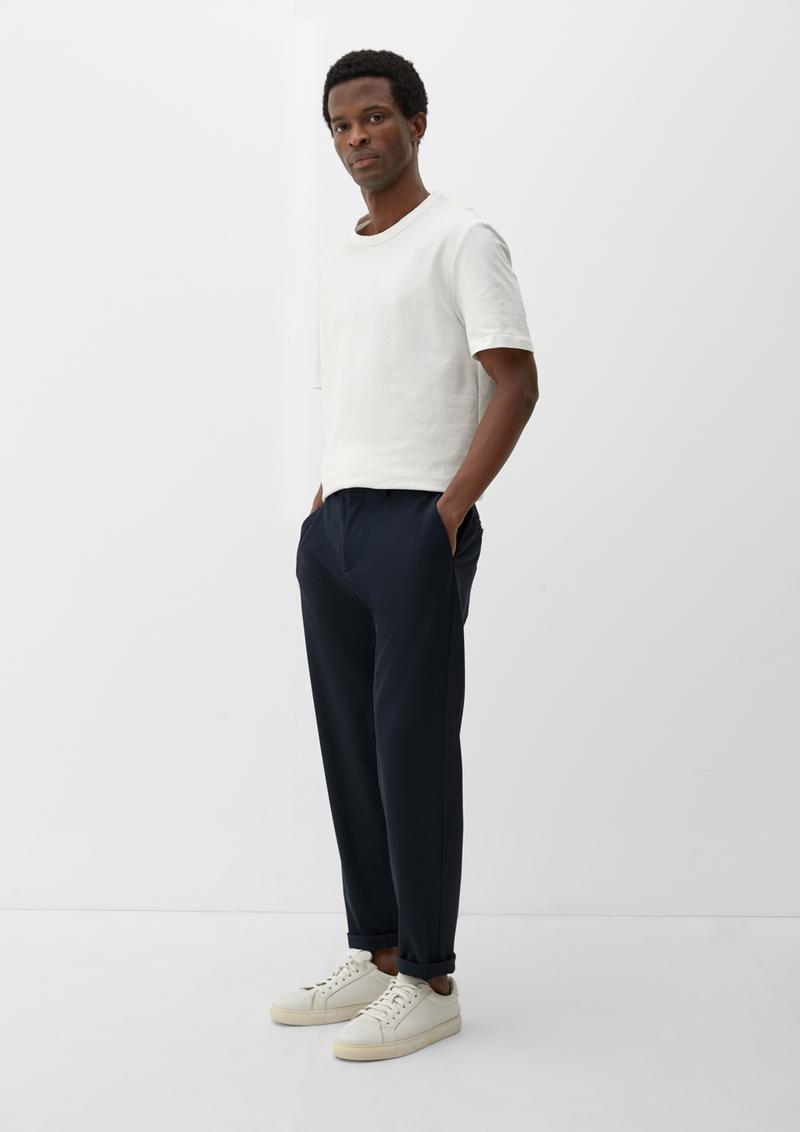 s.Oliver Slim: Joggsuit-Hose aus Stretch-Jersey - navy