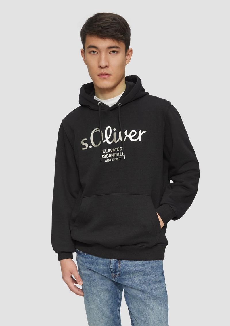 s.Oliver Hoodie mit Gold- oder Silber-Print - schwarz
