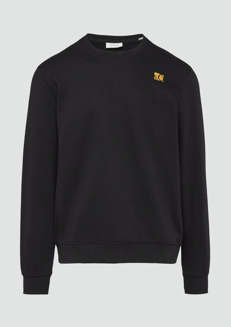 s.Oliver Sweatshirt mit Gold- oder Silber-Print - schwarz