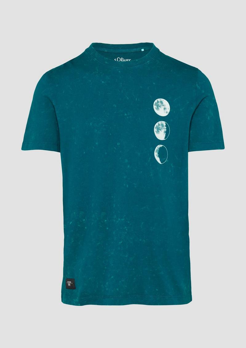 s.Oliver T-Shirt mit Used-Effekt - petrol