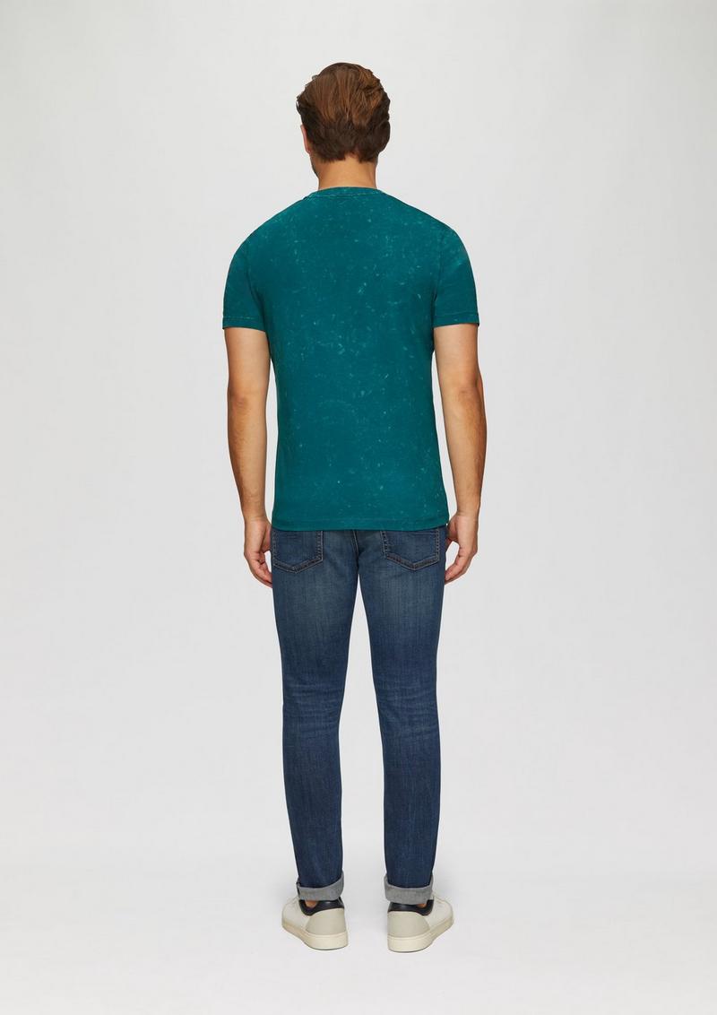 s.Oliver T-Shirt mit Used-Effekt - petrol