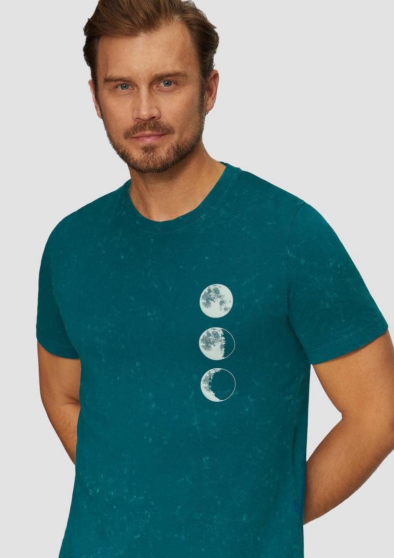 s.Oliver T-Shirt mit Used-Effekt - petrol
