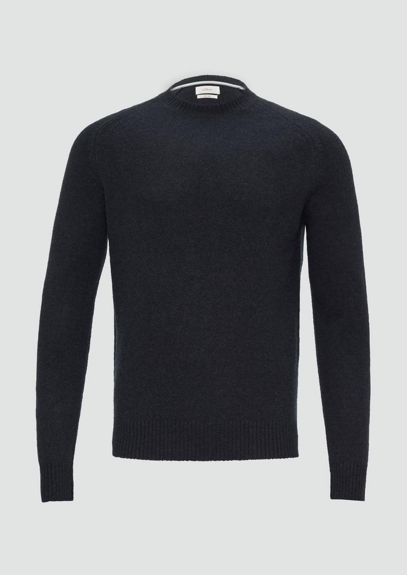 s.Oliver Strickpullover aus reiner Wolle - navy