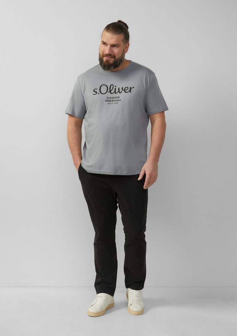 s.Oliver T-Shirt mit Logo-Print - taubengrau