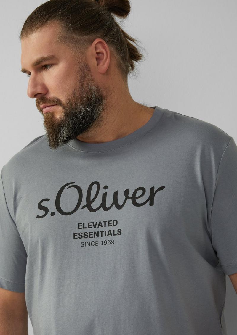 s.Oliver T-Shirt mit Logo-Print - taubengrau