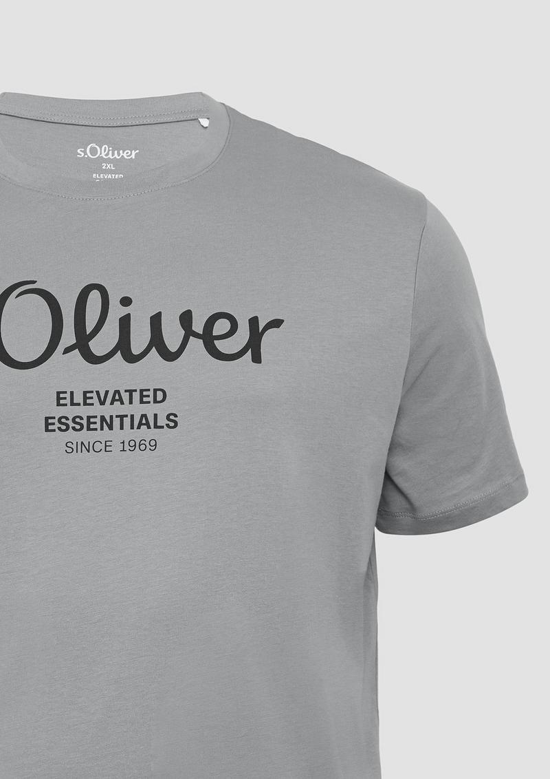 s.Oliver T-Shirt mit Logo-Print - taubengrau