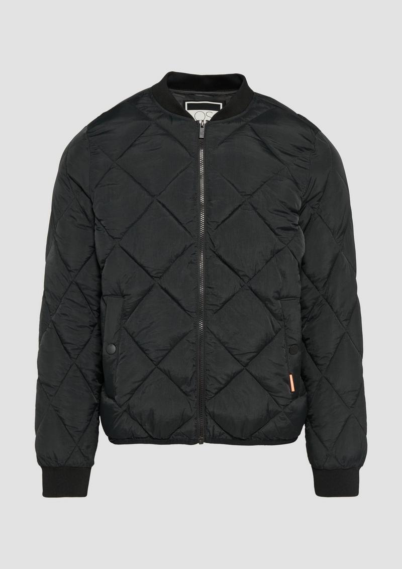 s.Oliver Stepp-Blouson mit Stehkragen - schwarz