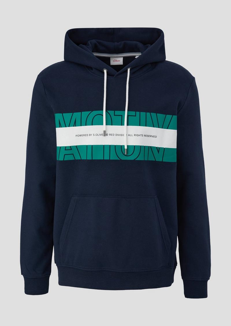 s.Oliver Kapuzenpullover mit Labelprint - navy