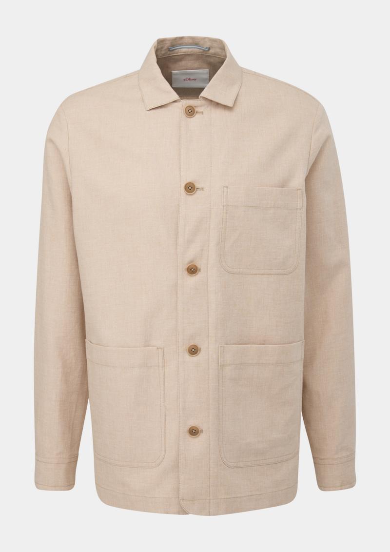 s.Oliver Overshirt aus Leinenmix - sandstein