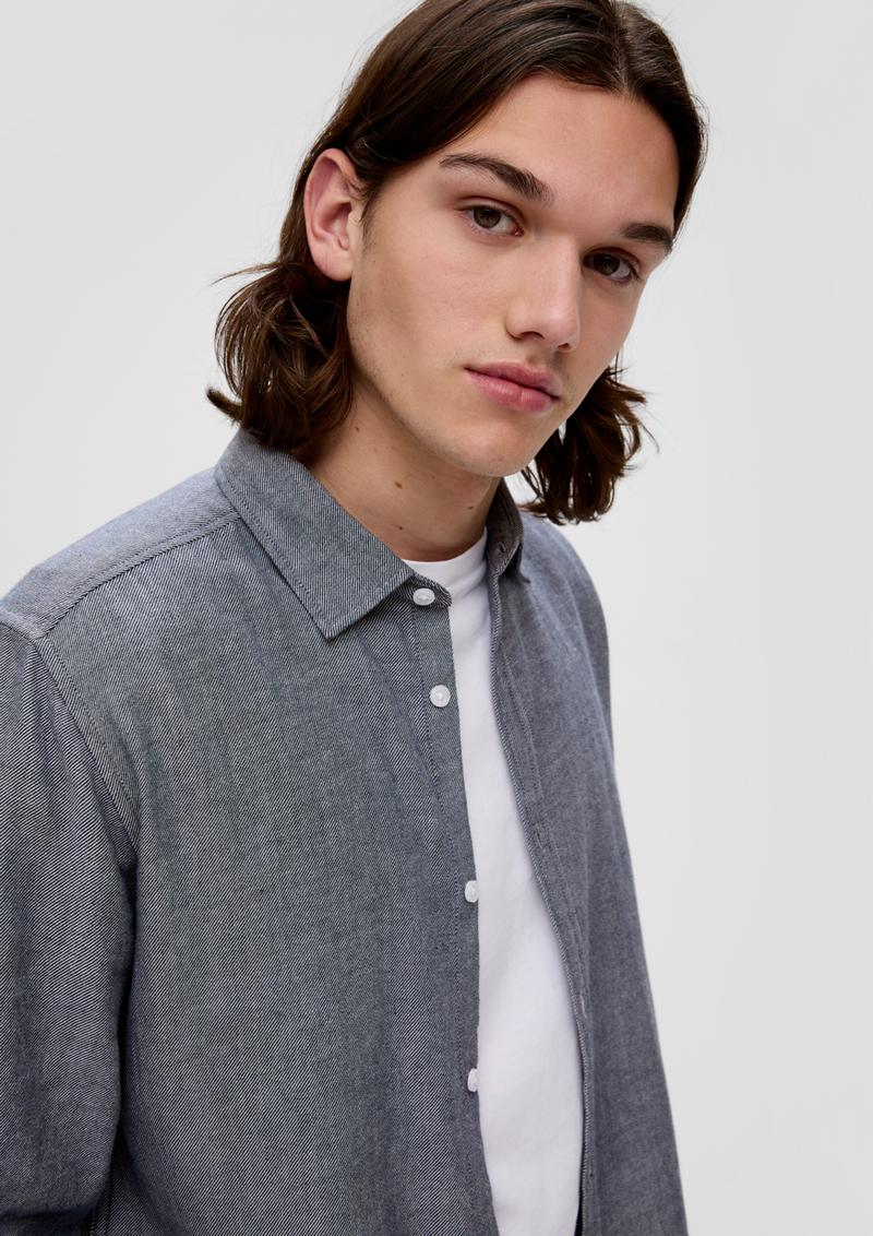 s.Oliver Hemd aus Twill - tiefblau