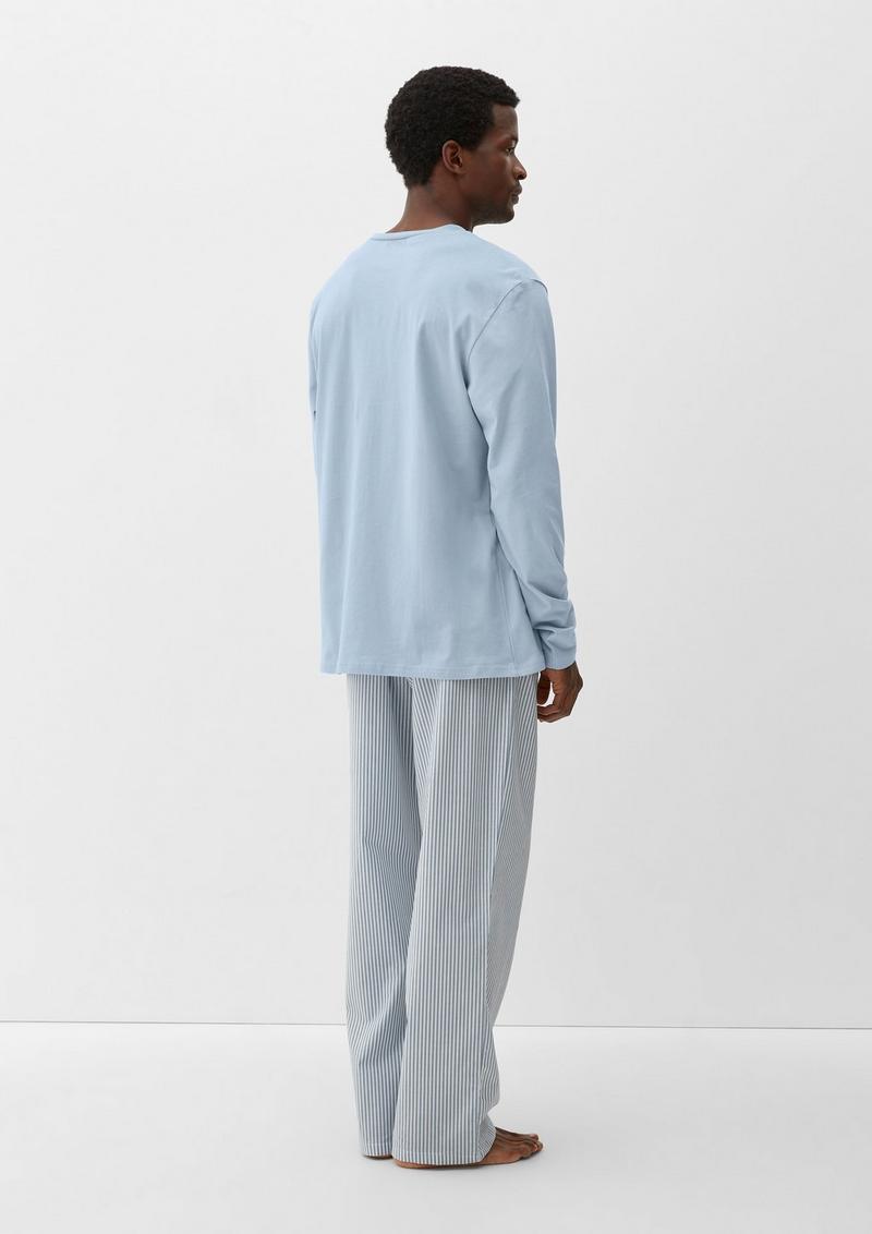 s.Oliver Pyjama-Shirt mit Schriftprint - hellblau