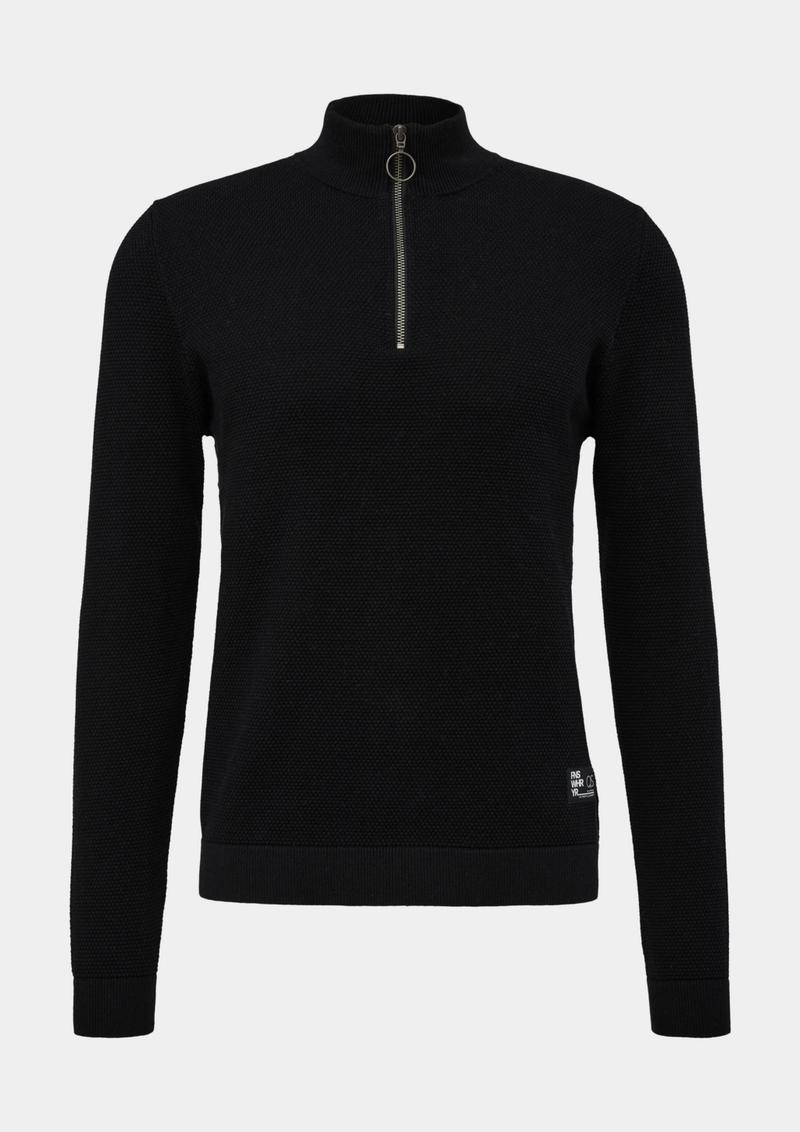 s.Oliver Pullover aus Strukturstrick - schwarz