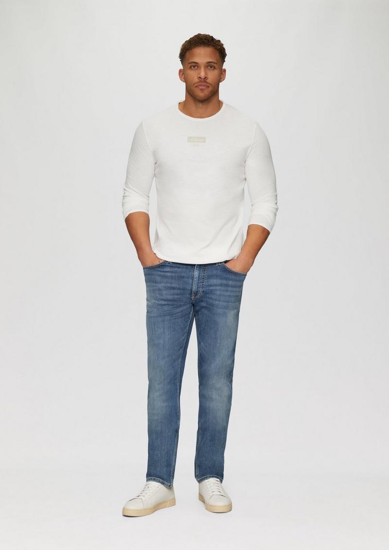 s.Oliver Longsleeve mit Label-Print - weiß