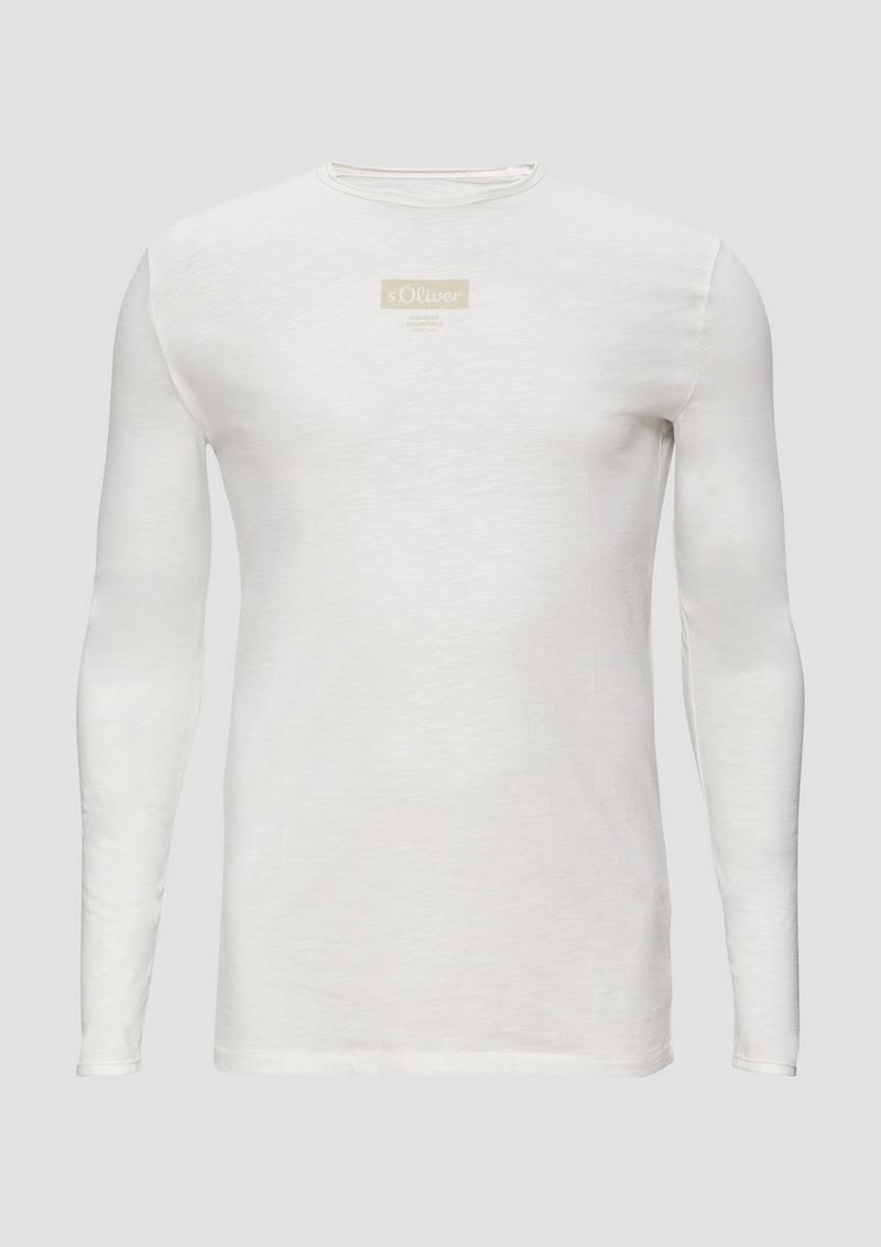 s.Oliver Longsleeve mit Label-Print - weiß