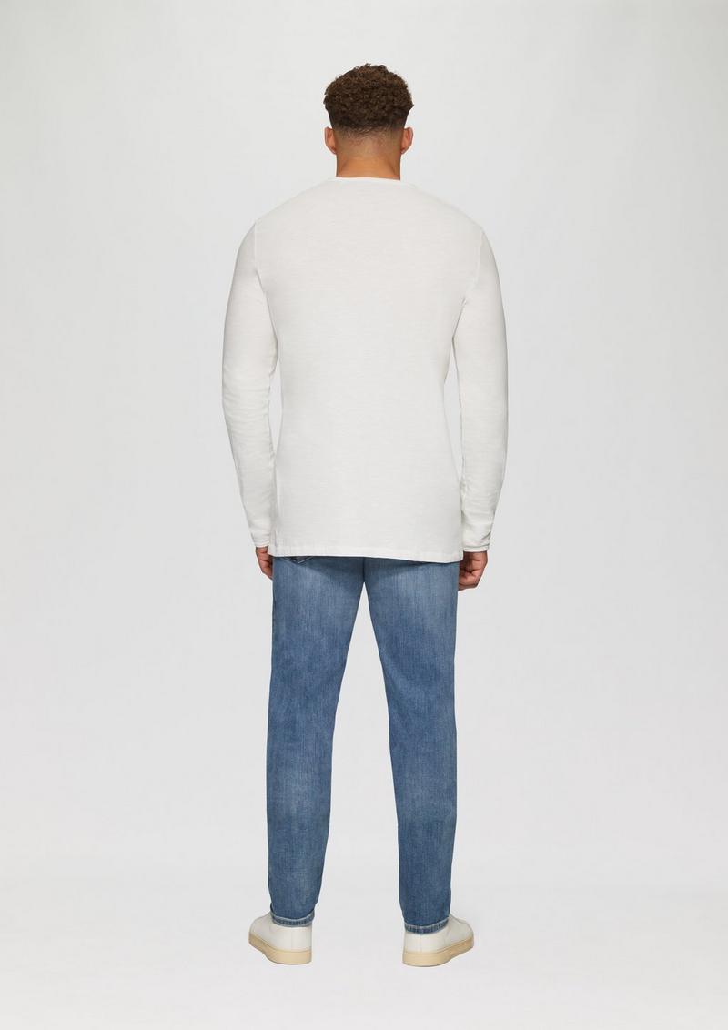 s.Oliver Longsleeve mit Label-Print - weiß