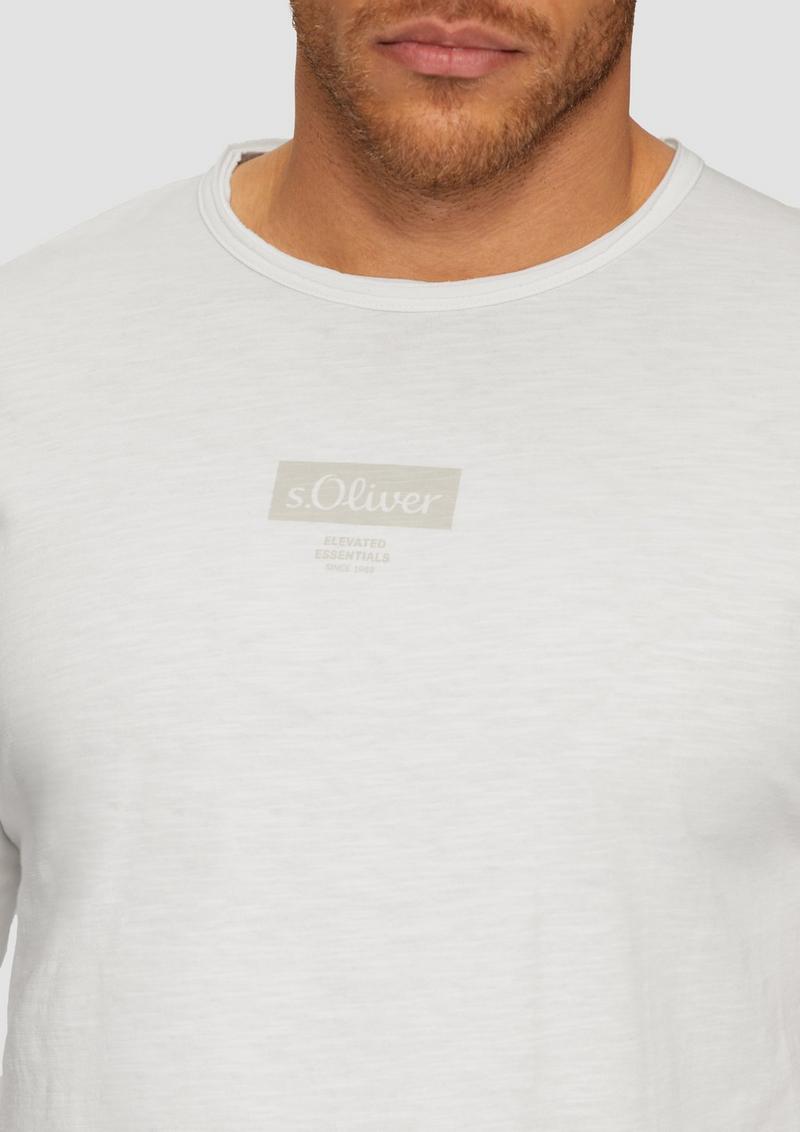s.Oliver Longsleeve mit Label-Print - weiß