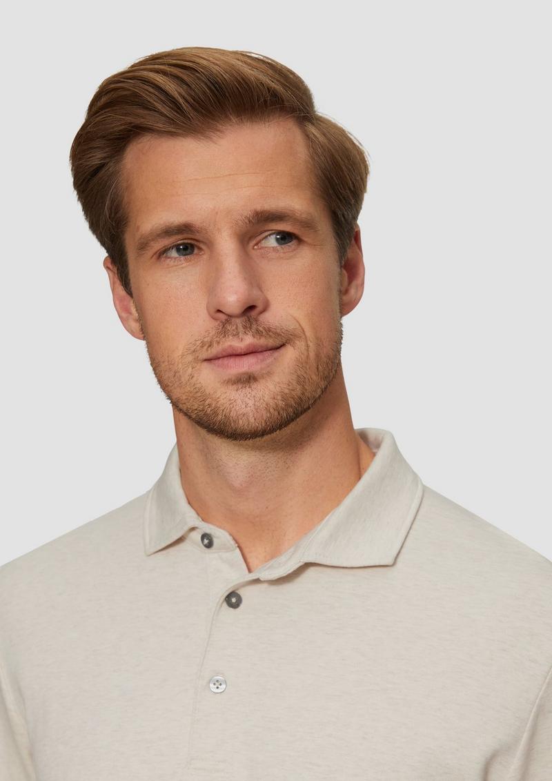s.Oliver Poloshirt im Slim Fit - helles beige