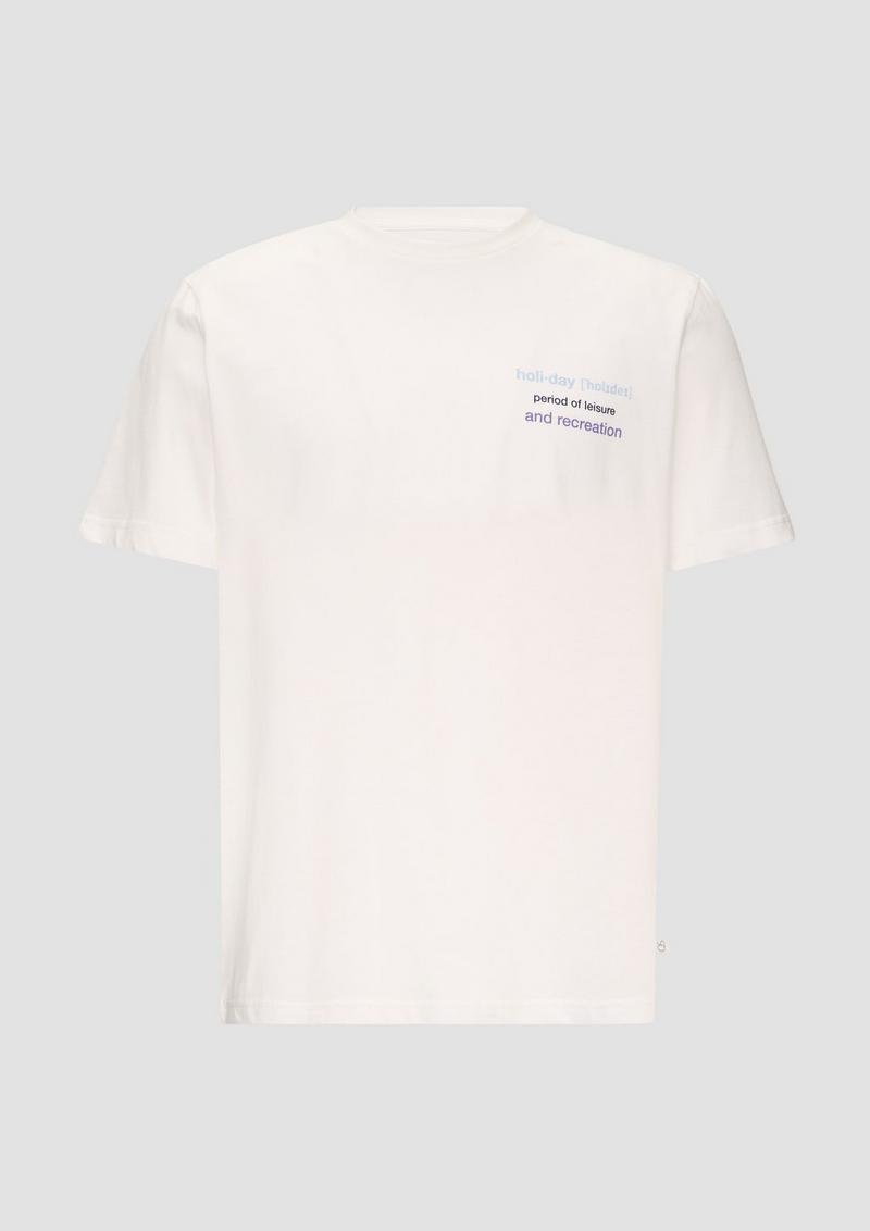 s.Oliver Gewaschenes T-Shirt mit Frontprint - creme