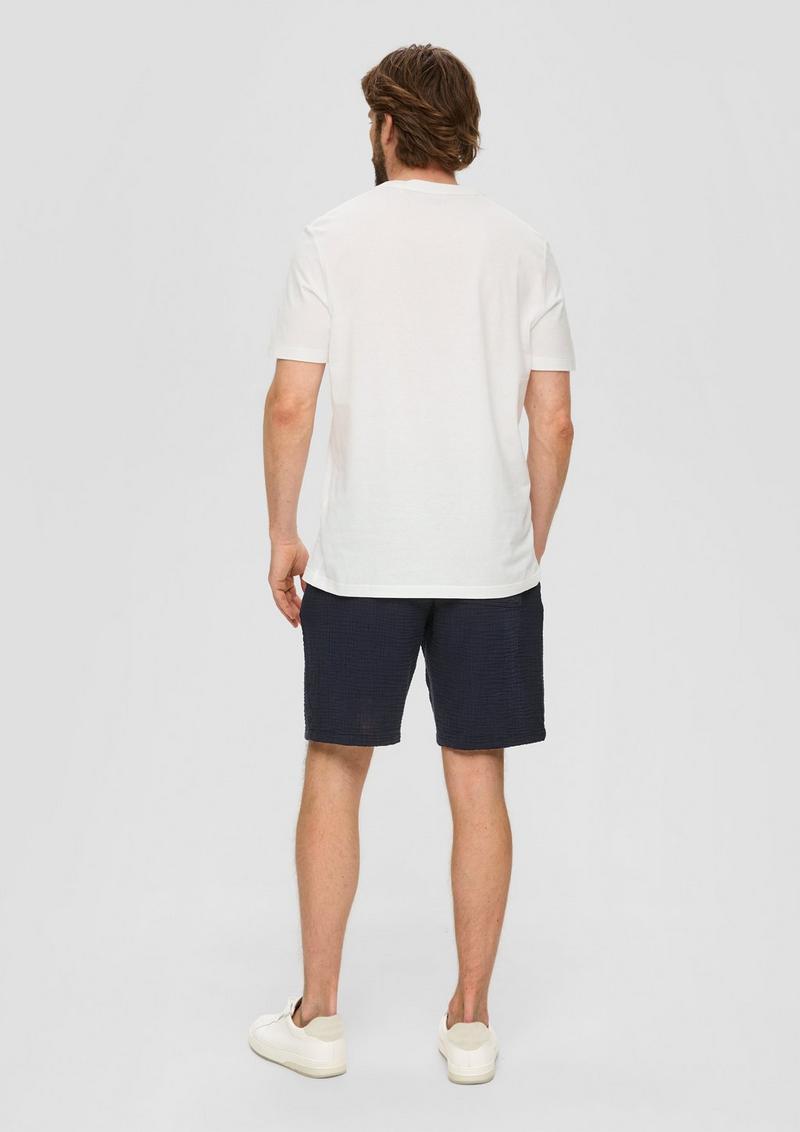 s.Oliver Baumwoll-T-Shirt mit Frontprint - weiß