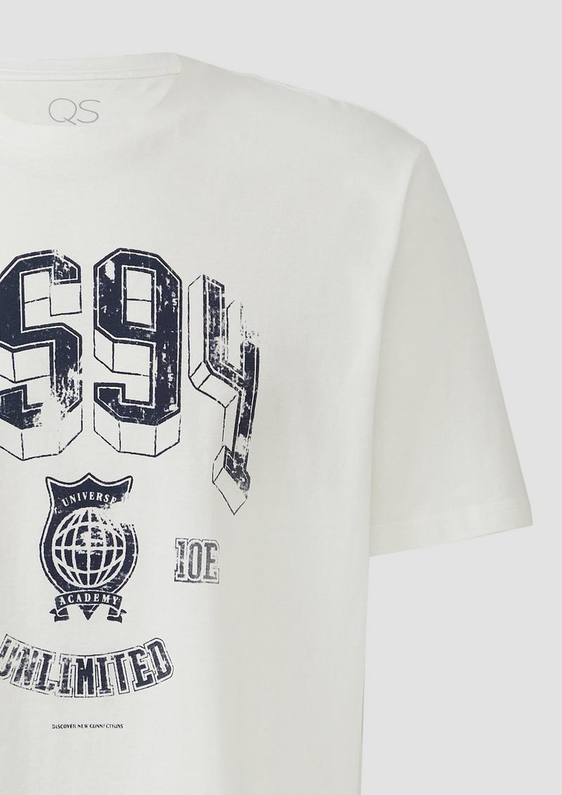 s.Oliver T-Shirt mit Frontprint - ecru