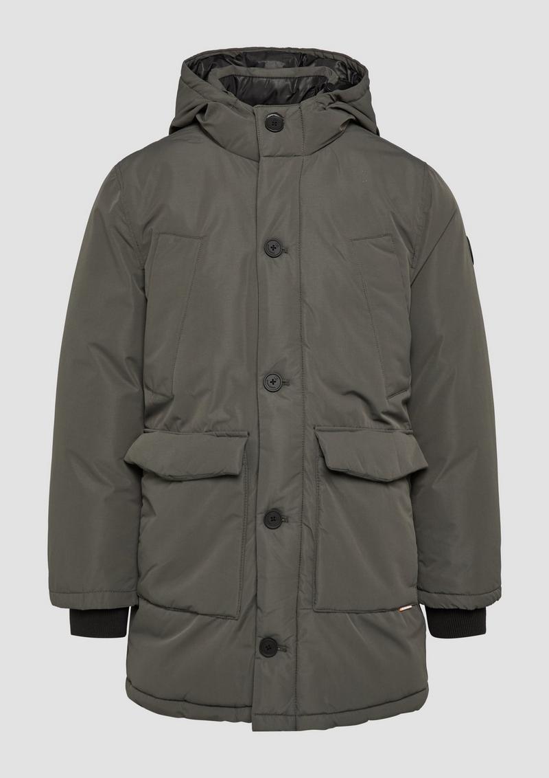 s.Oliver Wattierter Parka mit Kapuze - anthrazit