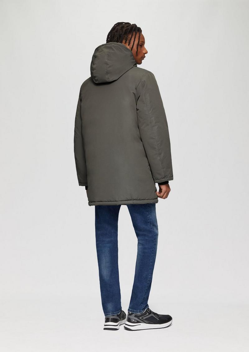 s.Oliver Wattierter Parka mit Kapuze - anthrazit