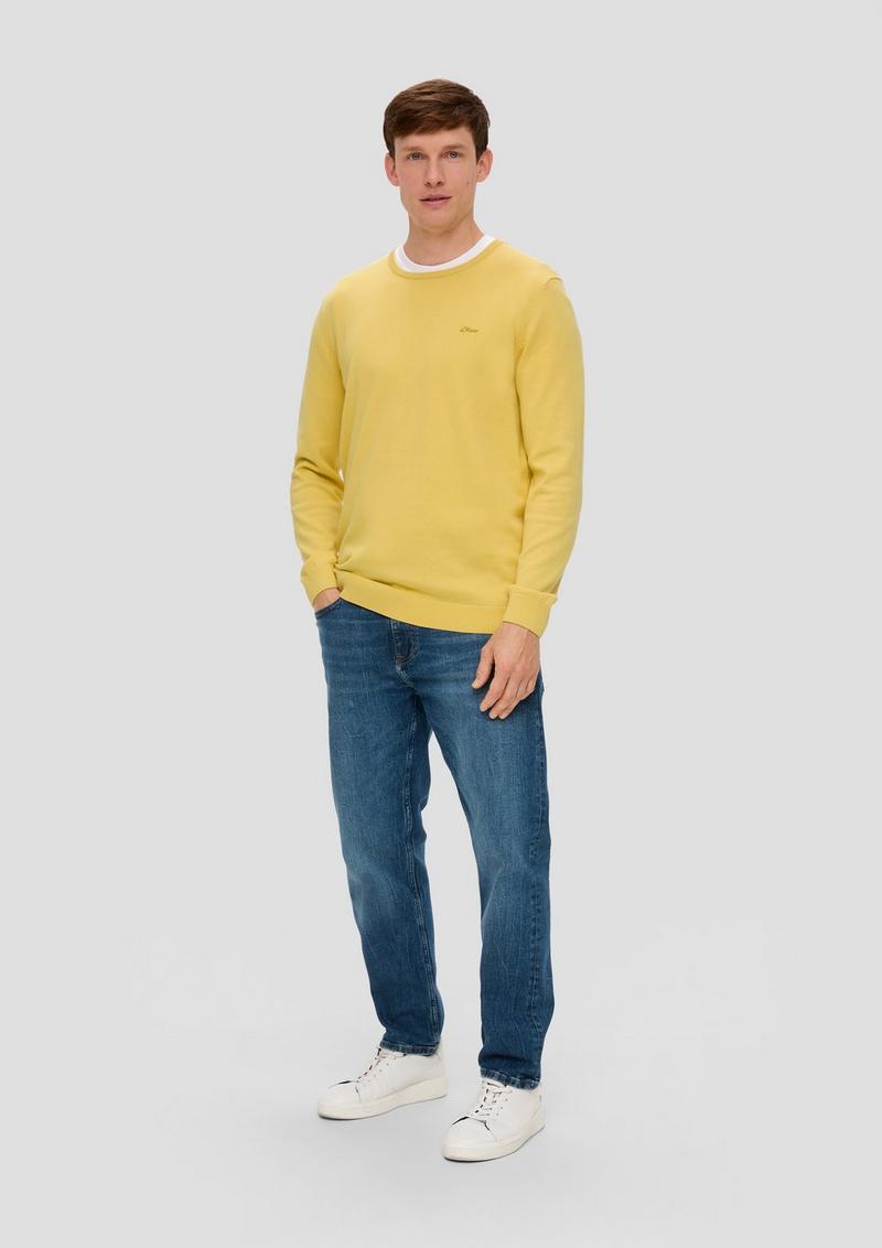 s.Oliver Strickpullover mit Logo - zitrone