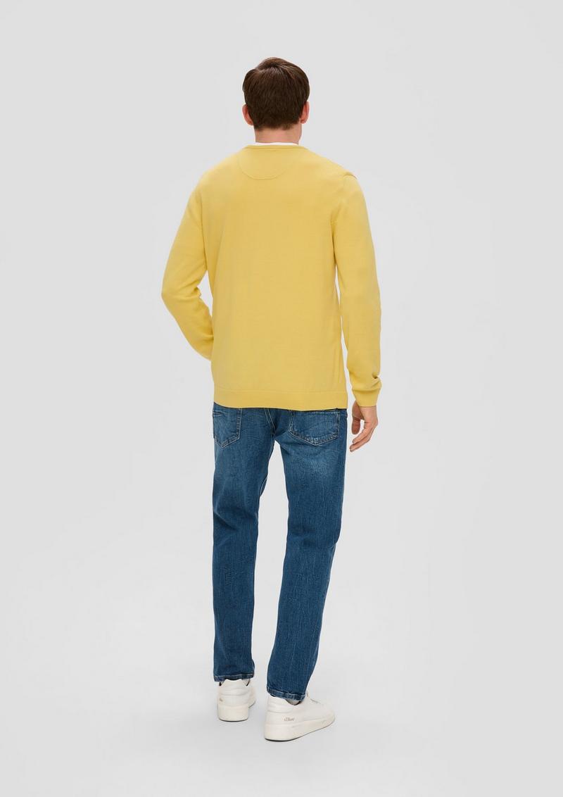 s.Oliver Strickpullover mit Logo - zitrone