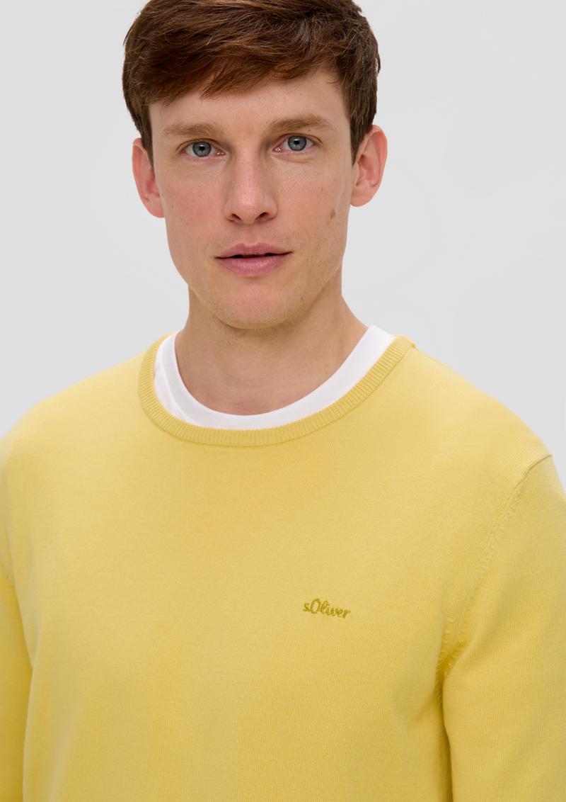s.Oliver Strickpullover mit Logo - zitrone