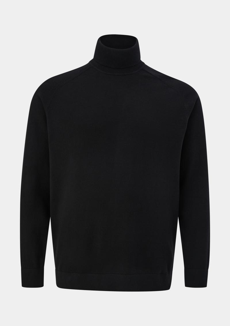 s.Oliver Rollkragenpullover aus Baumwolle - schwarz