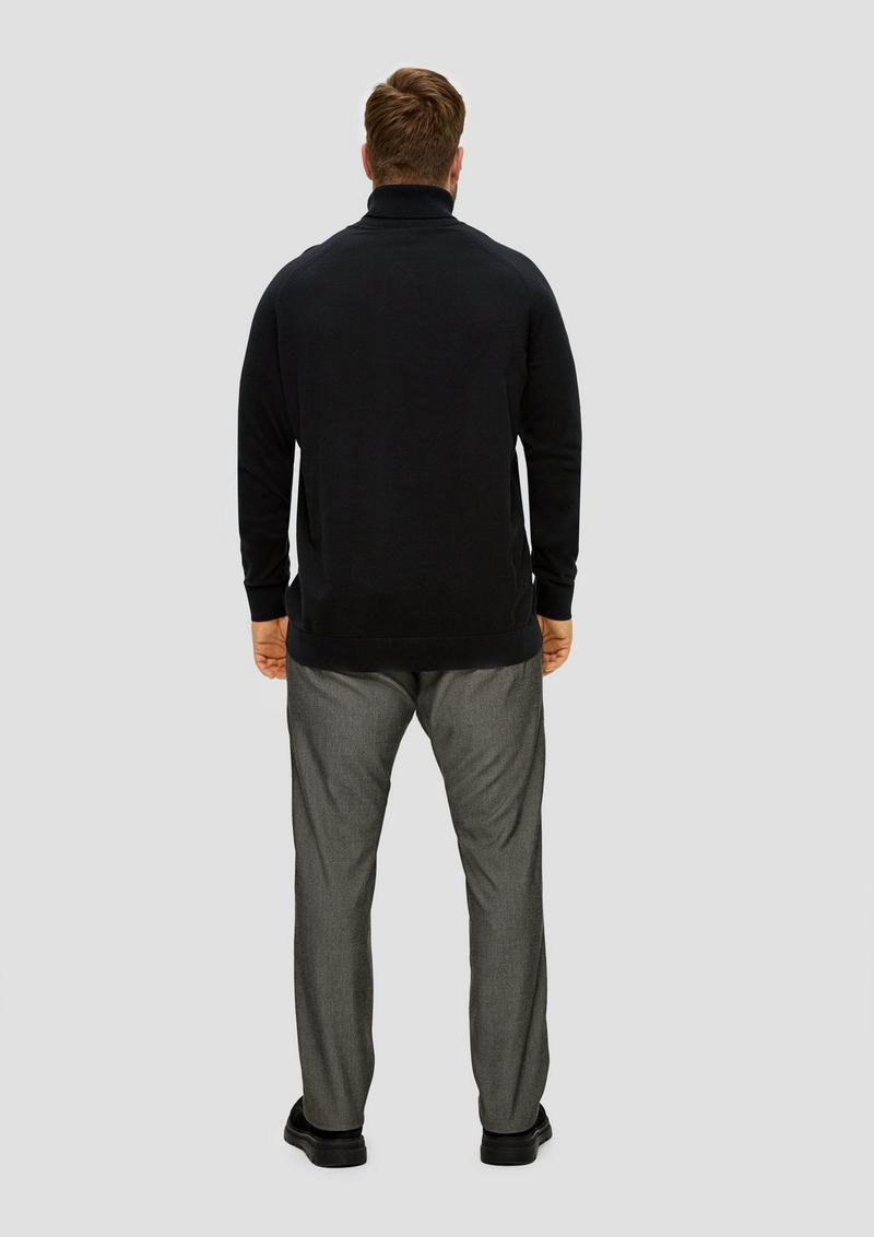 s.Oliver Rollkragenpullover aus Baumwolle - schwarz