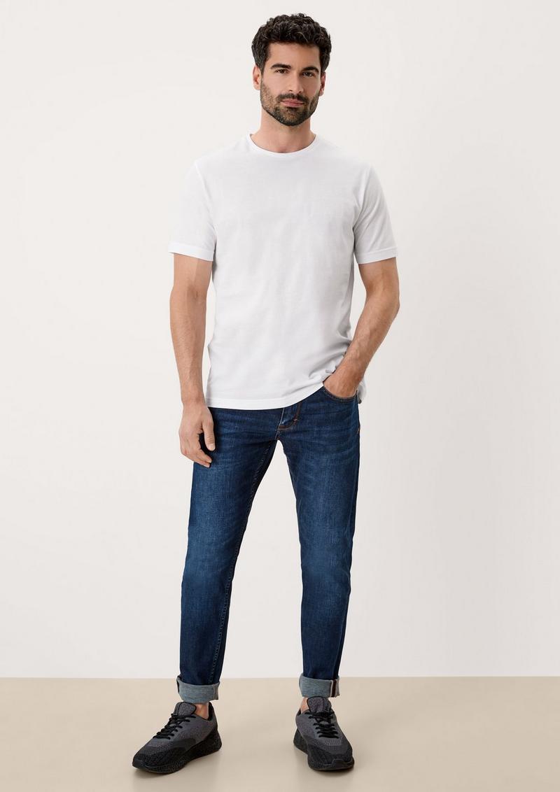 s.Oliver Baumwoll-T-Shirt mit Logo-Print - weiß