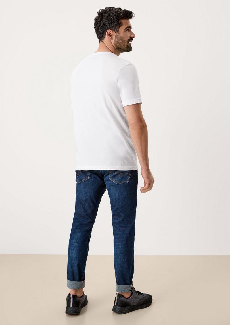 s.Oliver Baumwoll-T-Shirt mit Logo-Print - weiß