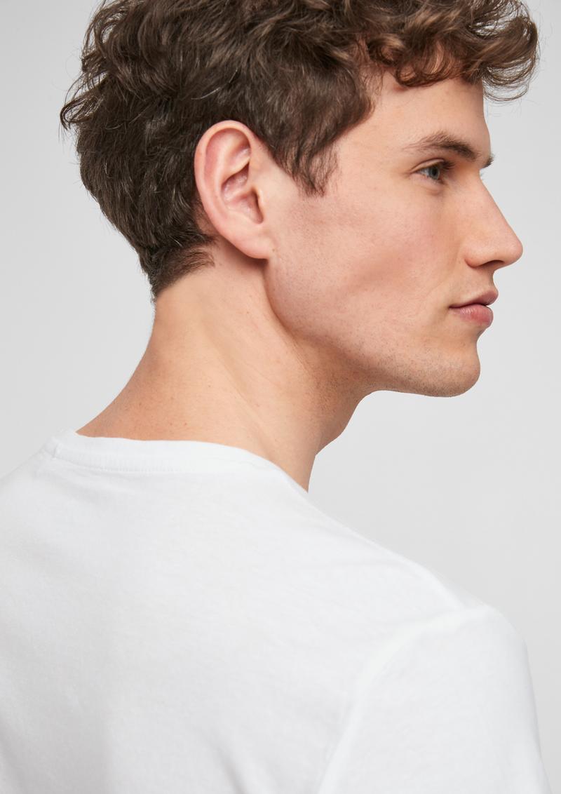 s.Oliver Baumwoll-T-Shirt mit Logo-Print - weiß