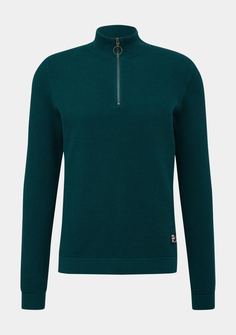 s.Oliver Pullover aus Strukturstrick - petrol