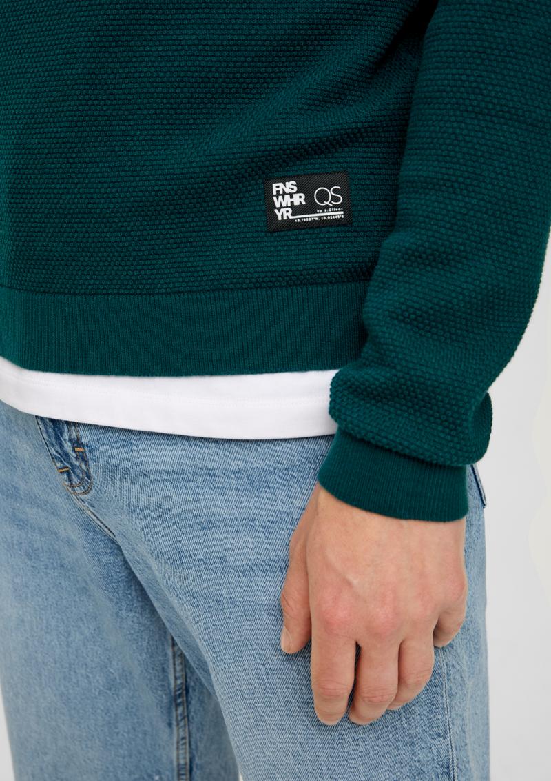 s.Oliver Pullover aus Strukturstrick - petrol