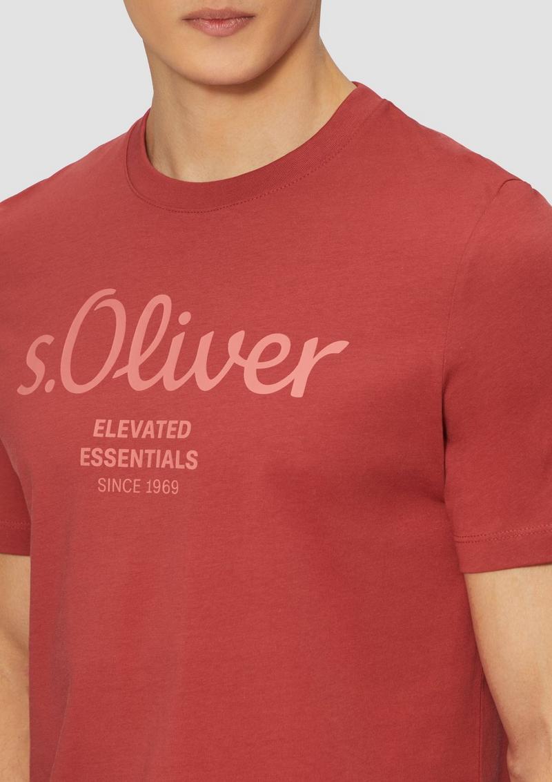 s.Oliver T-Shirt mit Logo-Print - mohnrot